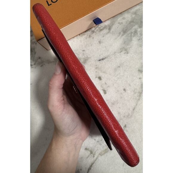 Auth. Louis Vuitton Monogram Red Empreinte Curieuse Long Wallet Box Dust Bag - Picture 8 of 16